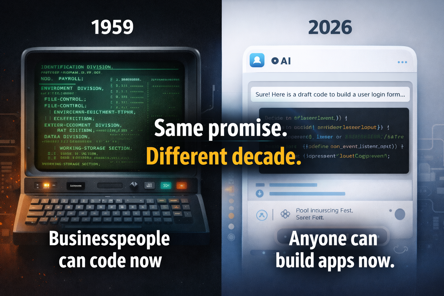 COBOL vs AI – same promise, different era