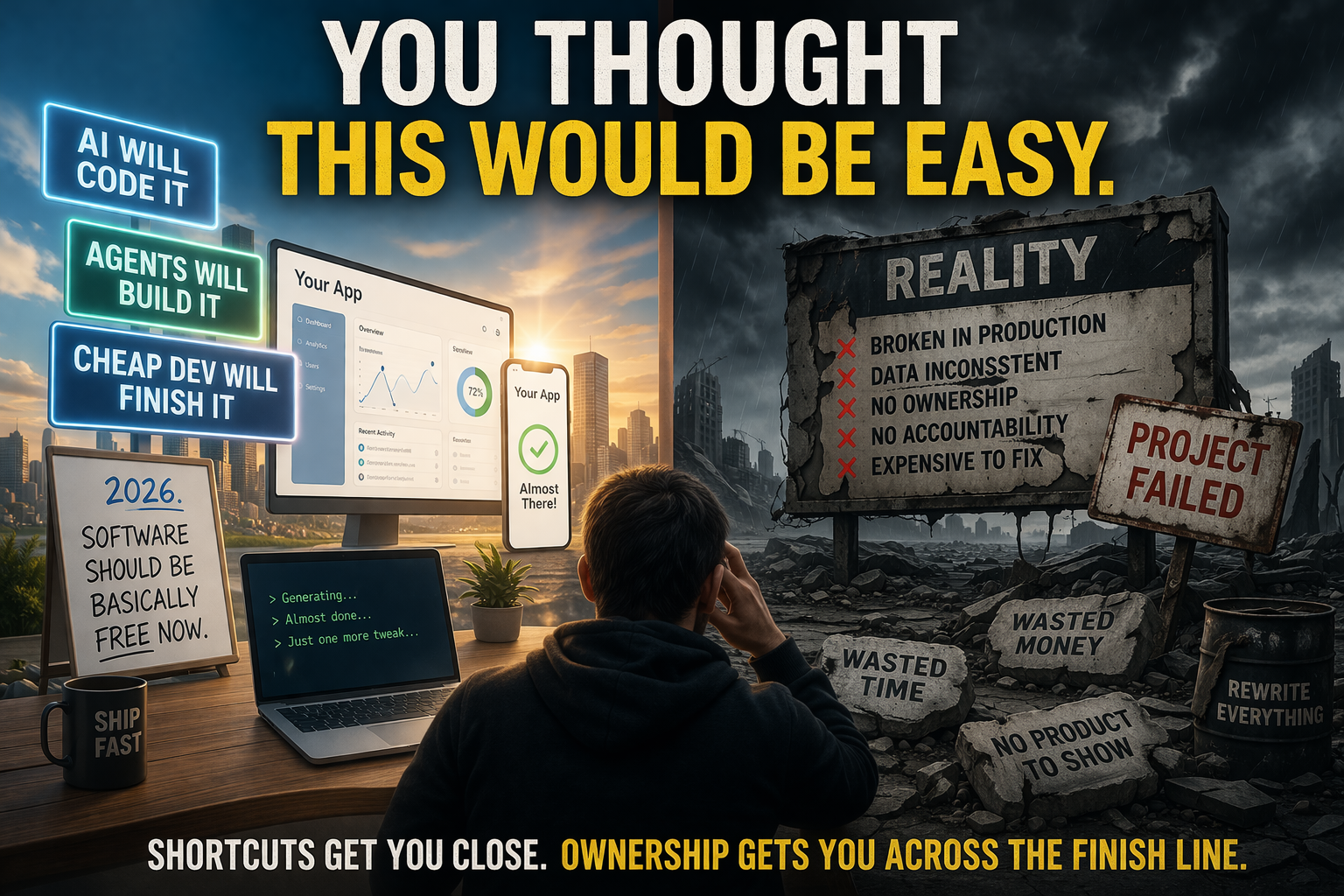 Software illusion vs collapse reality